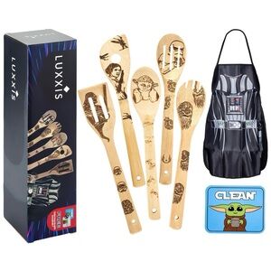 Luxxis Star Wars Gifts Kitchen Accessories Bamboo Cooking Utensils 7PC